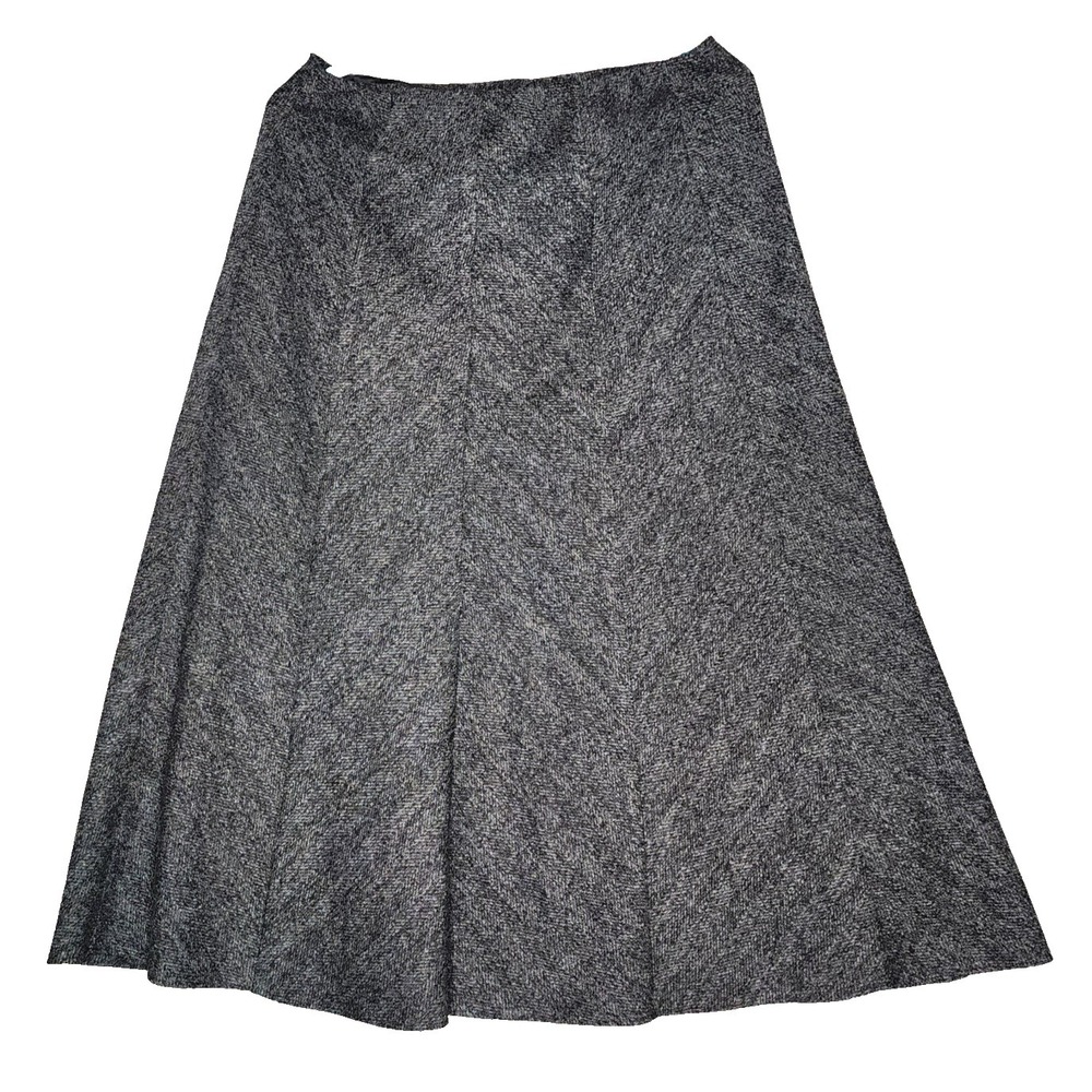 Mark &‎ Spenser Women's Grey Flare Midi Skirt Size UK 14 L 32" Preppy Academia